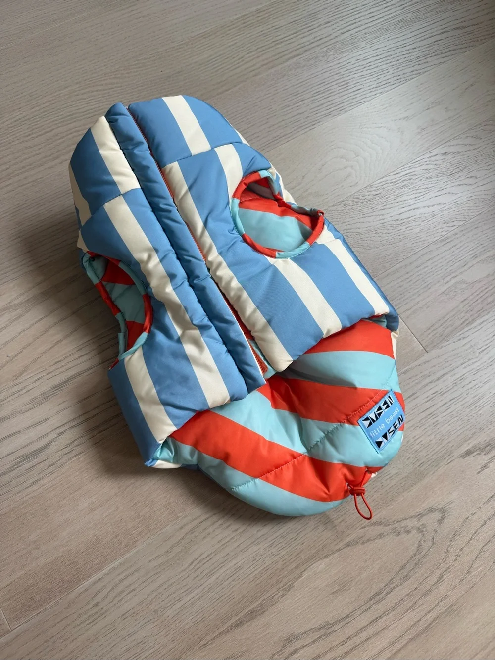 Reversible Blue Puffer Dog Coat by